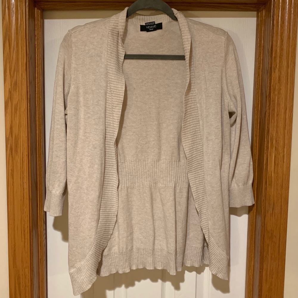 Beautiful cream, open front cardigan.